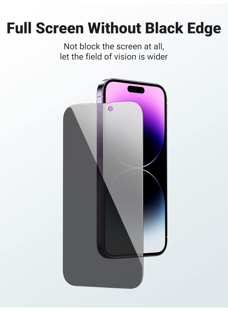 أكاليكس واقي شاشة للخصوصية لهاتف iPhone 14 Pro، مضاد للخدش، خالٍ من الفقاعات، معرف الوجه، صلابة 9H، مقاوم للخدش، خصوصية 30 درجة - واقي شاشة زجاجي مقوى ممتاز لهاتف iPhone 14pro - Image 5